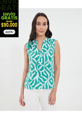 Blusa Para Mujer Manga Sisa Color Verde Marca Ostu #40121148 Ostu