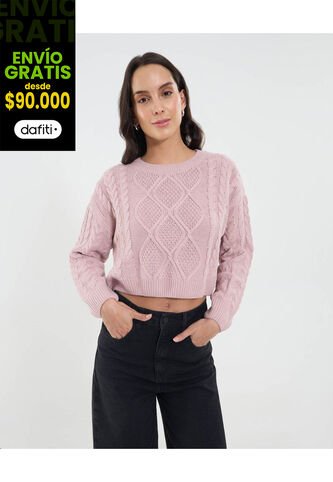 Saco Para Mujer Cuello Redondo Color Rosa Marca Ostu #40330074 Ostu