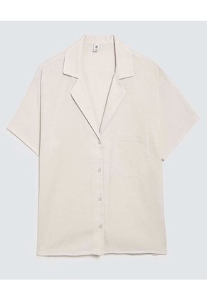 Camisa Para Mujer Manga Corta Color Beige Marca Ostu #40010268