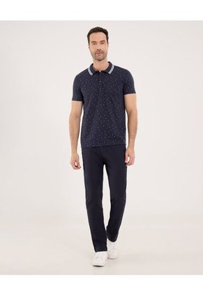 Polo Para Hombre Cuello Tejido Con Bolsillo Color Azul  Marca Ostu #60110676