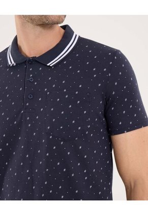 Polo Para Hombre Cuello Tejido Con Bolsillo Color Azul  Marca Ostu #60110676