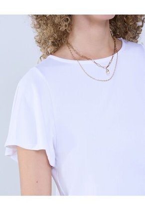 Camiseta Para Mujer Manga Corta Cuello Redondo Color Blanco Marca Ostu #40092222