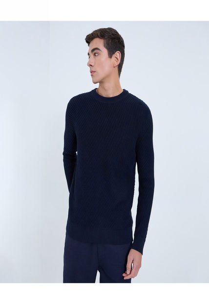 Saco Para Hombre Cuello Redondo Color Azul Marca Ostu #60330047