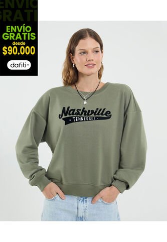 Buzo Para Mujer Cuello Redondo Color Verde Marca Ostu #40060476 Ostu