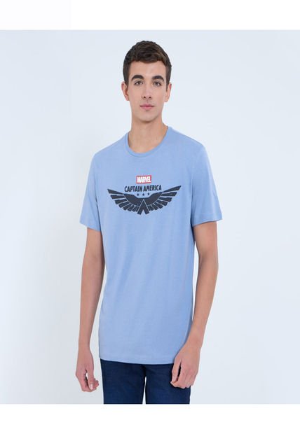 Camiseta Para Hombre Manga Corta Cuello Redondo Color Azul Marca Ostu #60091660