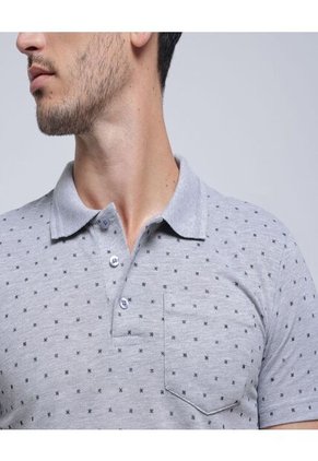 Polo Para Hombre Cuello Tejido Con Bolsillo Color Gris  Marca Ostu #60110679