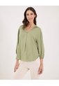 Camisa  Para Mujer Manga 3/4 Color Verde Marca Ostu #40010325 de Ostu