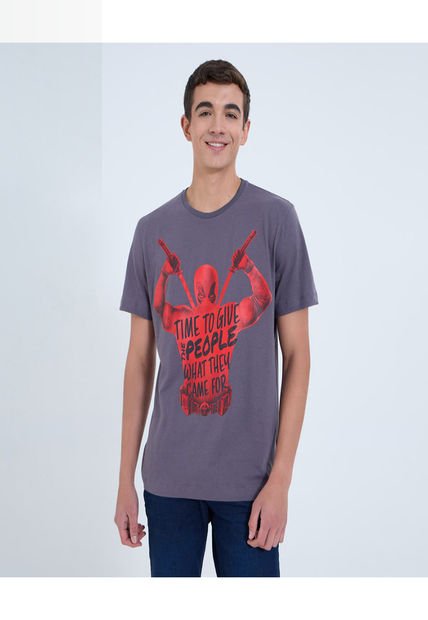 Camiseta Para Hombre Manga Corta Cuello Redondo Color Gris Marca Ostu #60091658