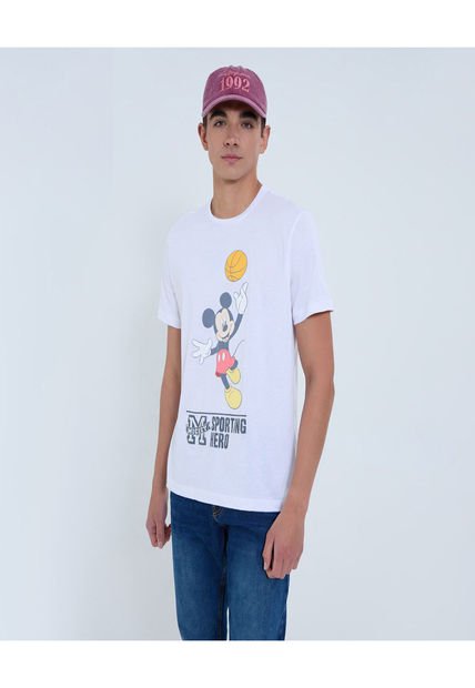 Camiseta Para Hombre Manga Corta Cuello Redondo Color Blanco Marca Ostu #60091678