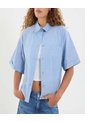 Camisa Para Mujer Manga Corta Color Azul Marca Ostu #40010288 de Ostu