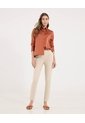 Camisa  Para Mujer Manga Larga Color Terracota Marca Ostu #40010322 de Ostu
