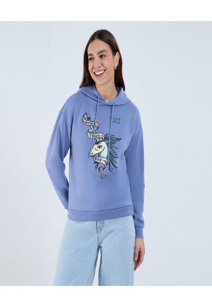 Buzo Para Mujer Hoodie Color Azul Marca Ostu #40060470