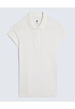 Polo Infantil Niña Manga Corta Color Crema Marca Ostu #90110003