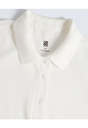 Polo Infantil Niña Manga Corta Color Crema Marca Ostu #90110003