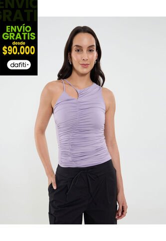 Camiseta Para Mujer Manga Sisa Cuello Redondo Color Lila Marca Ostu #40092499 Ostu