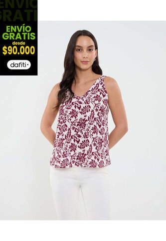 Blusa Para Mujer Manga Sisa Color Vino Marca Ostu #40121168 Ostu