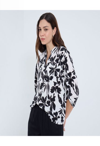 Blusa Para Mujer Manga 3/4 Color Negro Marca Ostu #40121100