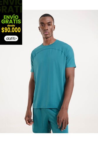 Camiseta Para Hombre Manga Corta Cuello Redondo Color Verde Marca Ostu #60091634 Ostu