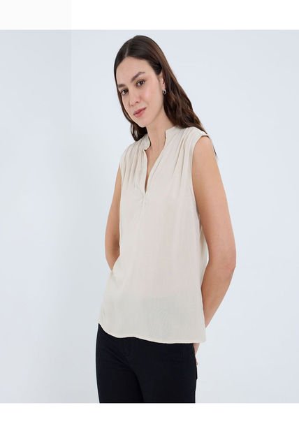 Blusa Para Mujer Manga Sisa Color Marfil Marca Ostu #40121147