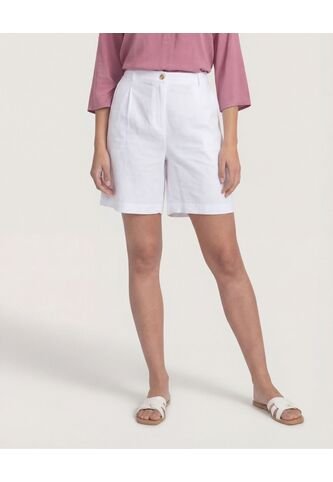 Bermuda  Para Mujer Regular Corto Color Blanco Marca Ostu #40100118 Ostu