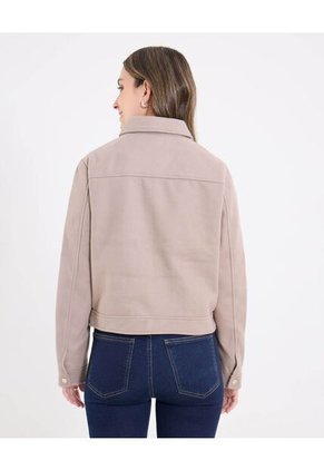 Chaqueta  Para Mujer Trucker Color Beige Marca Ostu #40080258