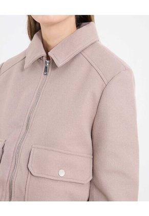 Chaqueta  Para Mujer Trucker Color Beige Marca Ostu #40080258