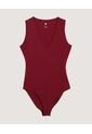 Body  Para Mujer Manga Sisa Color Vino Marca Ostu #40200222 de Ostu