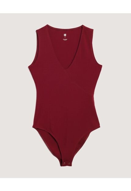 Body  Para Mujer Manga Sisa Color Vino Marca Ostu #40200222
