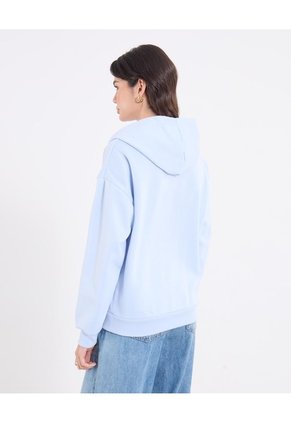 Buzo Tipo Hoodie Para Mujer Azul Ostu
