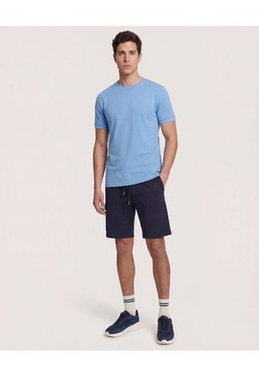 Camiseta  Para Hombre Manga Corta Cuello Redondo Color Azul Marca Ostu #60091809