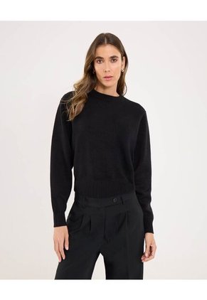 Saco Para Mujer Cuello Redondo Color Negro Marca Ostu #40330077