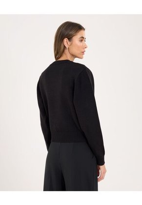 Saco Para Mujer Cuello Redondo Color Negro Marca Ostu #40330077