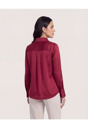 Camisa  Para Mujer Manga Larga Color Vino Marca Ostu #40010344