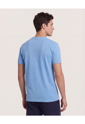 Camiseta  Para Hombre Manga Corta Cuello Redondo Color Azul Marca Ostu #60091809