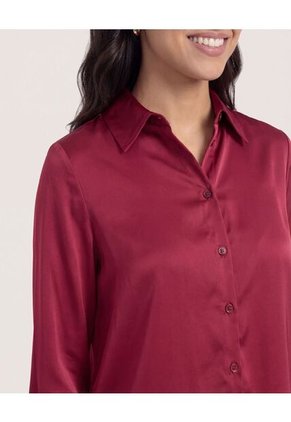 Camisa  Para Mujer Manga Larga Color Vino Marca Ostu #40010344
