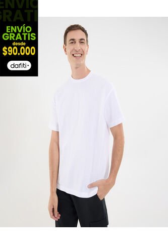 Camiseta Para Hombre Manga Corta Cuello Redondo Color Blanco Marca Ostu #60091700 Ostu