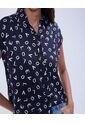 Camisa Para Mujer Manga Corta Color Negro Marca Ostu #40010239 de Ostu