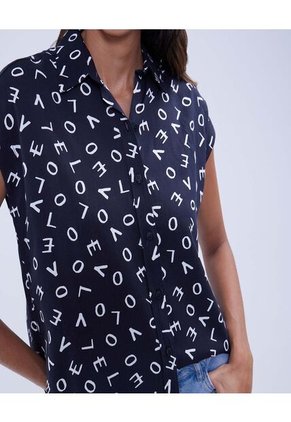 Camisa Para Mujer Manga Corta Color Negro Marca Ostu #40010239