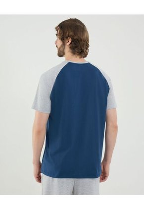 Camiseta Para Hombre Manga Corta Cuello Redondo Color Azul Marca Ostu #60091744