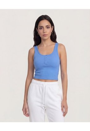 Camiseta  Para Mujer Crop Top Manga Sisa Color Azul Marca Ostu #40092691