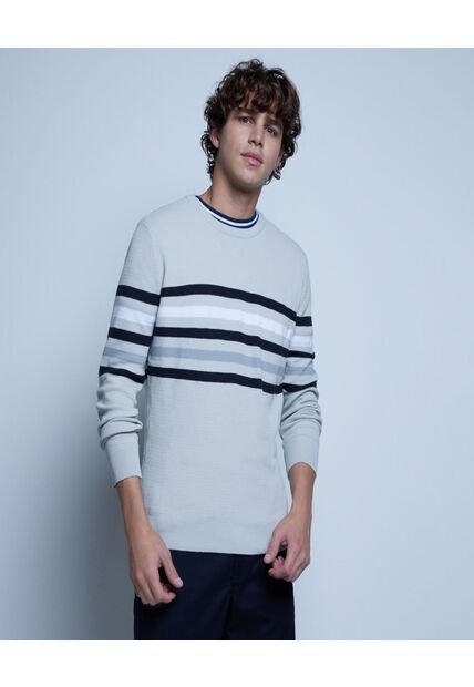 Saco Para Hombre Cuello Redondo Color Gris  Marca Ostu #60330035