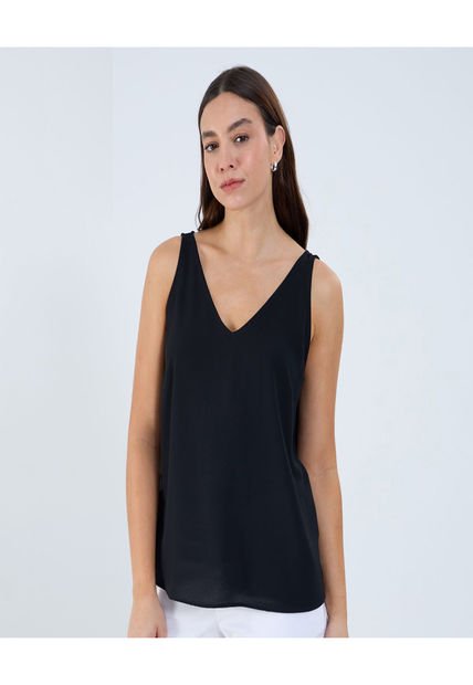 Blusa Para Mujer Manga Sisa Color Negro Marca Ostu #40121112