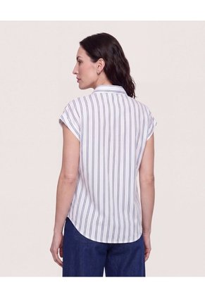 Camisa Manga Corta  Para Mujer Azul Ostu