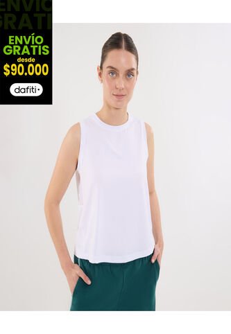 Camiseta Para Mujer Manga Sisa Cuello Redondo Color Blanco Marca Ostu #40092447 Ostu