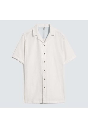 Camisa Para Hombre Manga Corta Sin Bolsillo Color Crema Marca Ostu #60010777