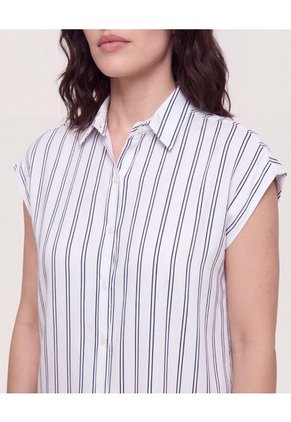 Camisa Manga Corta  Para Mujer Azul Ostu