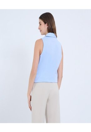 Blusa Para Mujer Manga Sisa Color Azul Marca Ostu #40121131
