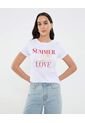 Camiseta Para Mujer Manga Corta Cuello Redondo Color Blanco Marca Ostu #40092476 de Ostu