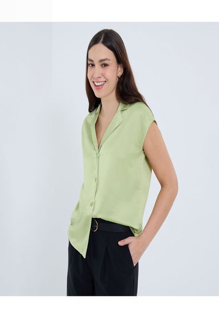 Blusa Para Mujer Manga Sisa Color Verde Marca Ostu #40121141