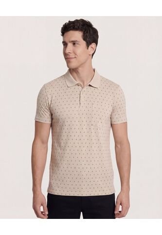 Polo  Para Hombre Cuello Tejido Con Bolsillo Color Beige Marca Ostu #60110872 Ostu